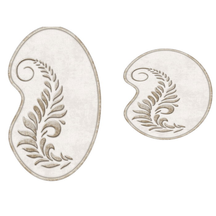 Mijölnir Juego de alfombrillas de baño Crema (2 piezas)